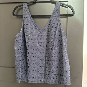 A New Day Navy Crochet Tank